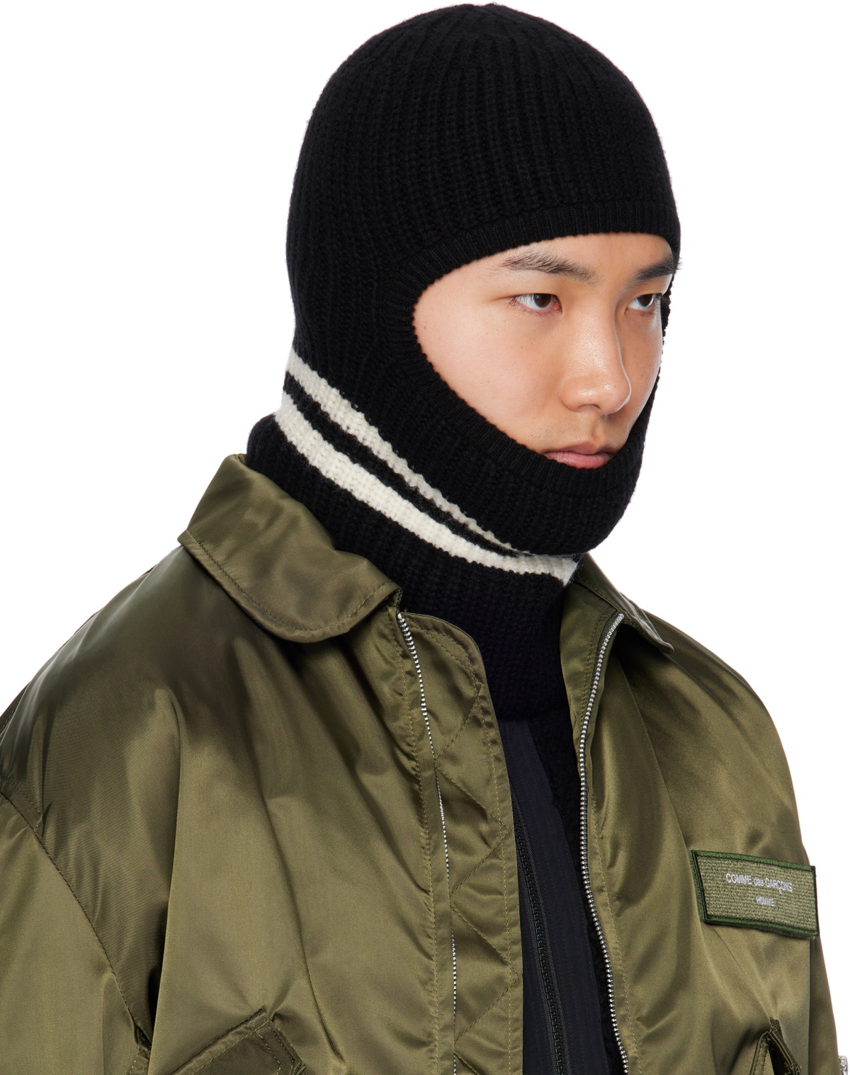 Comme des Garçons Homme Black Lambswool Balaclava