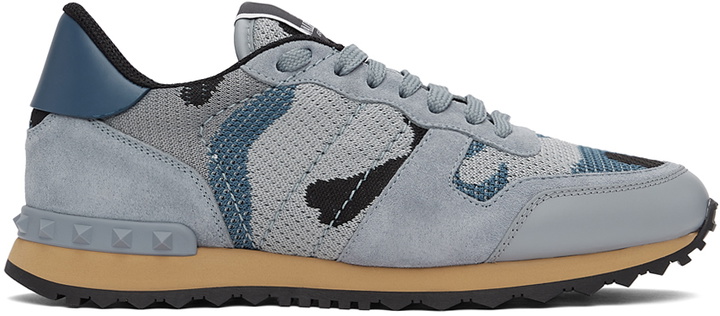 Photo: Valentino Garavani Blue & Grey Camo Rockrunner Sneakers