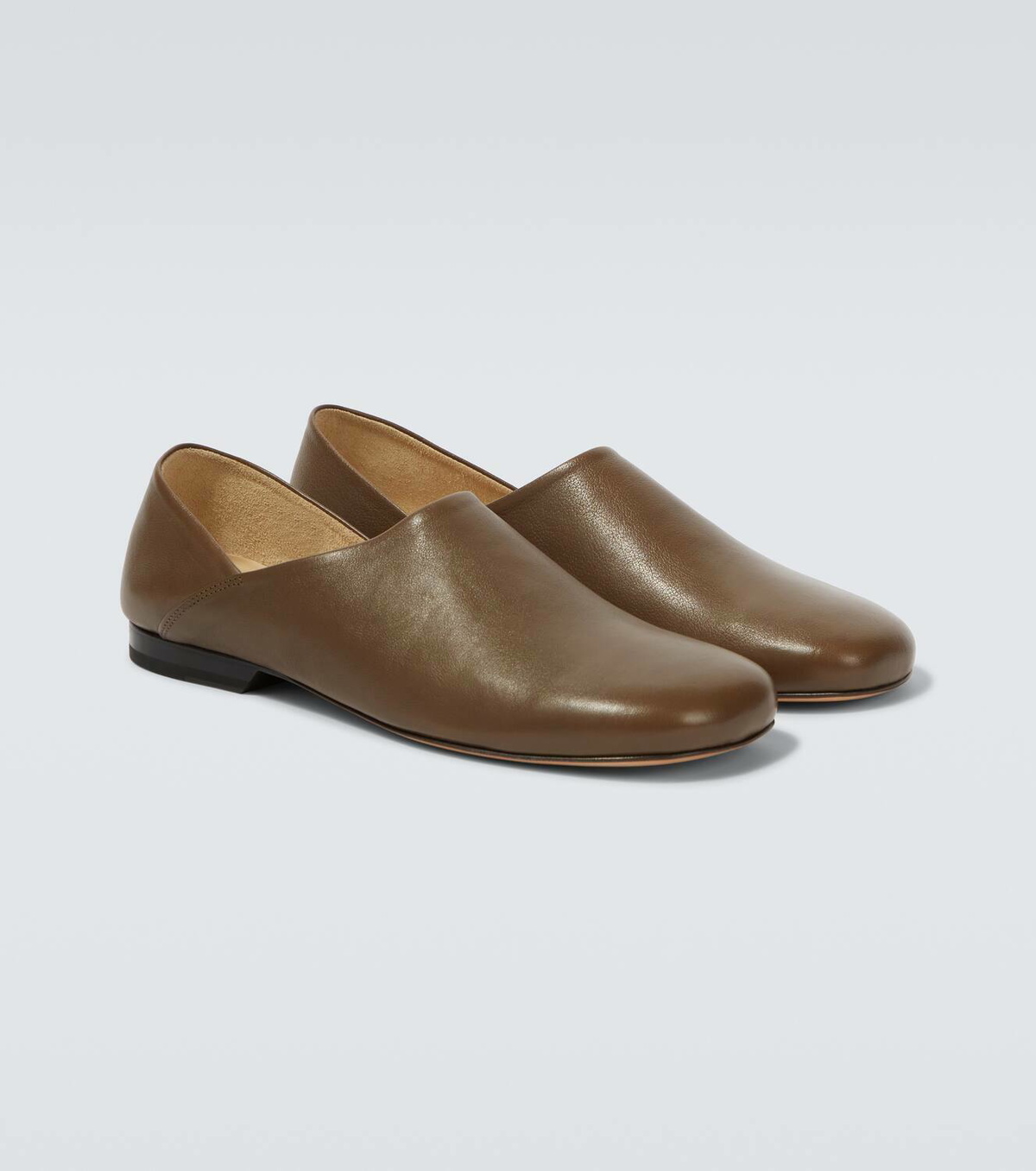 新品未使用　LEMAIRE Slippers Shoes - Brown Lemaire Slippers leather-lined leather loafers Lemaire