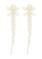 Simone Rocha Petite Bow Faux Pearl-embellished Drop Earrings - One Size