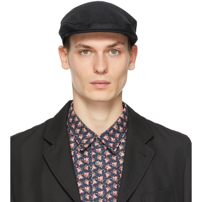 帽子 COMME des GARCONS SHIRT2020AW LOCHCARRON Comme des Garcons Shirt Black Lochcarron Edition Wool Flat Cap