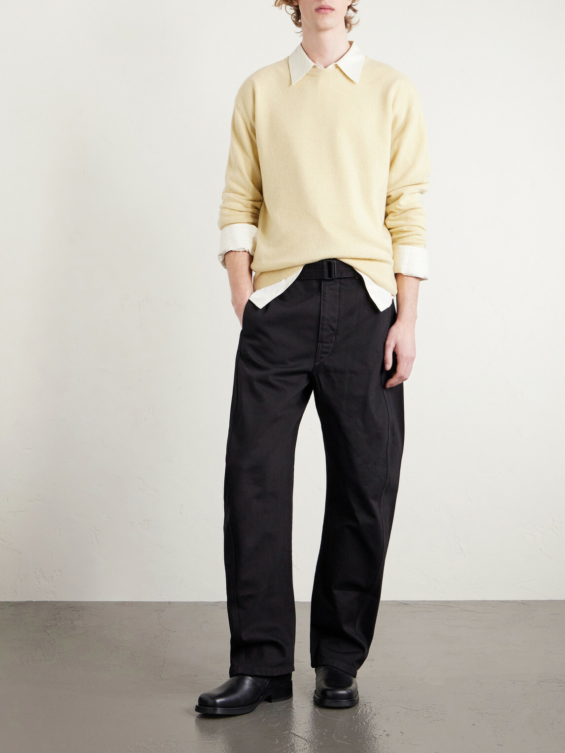 LEMAIRE - Cashmere and Wool-Blend Sweater - Yellow