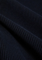 Sunspel Ribbed Knit Cotton Polo Shirt Navy