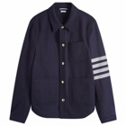 Thom Browne Men's Melton Wool Utility Patch Jacket in Navy