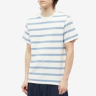 Foret Men's Pole Stripe T-Shirt in Cloud/Ocean