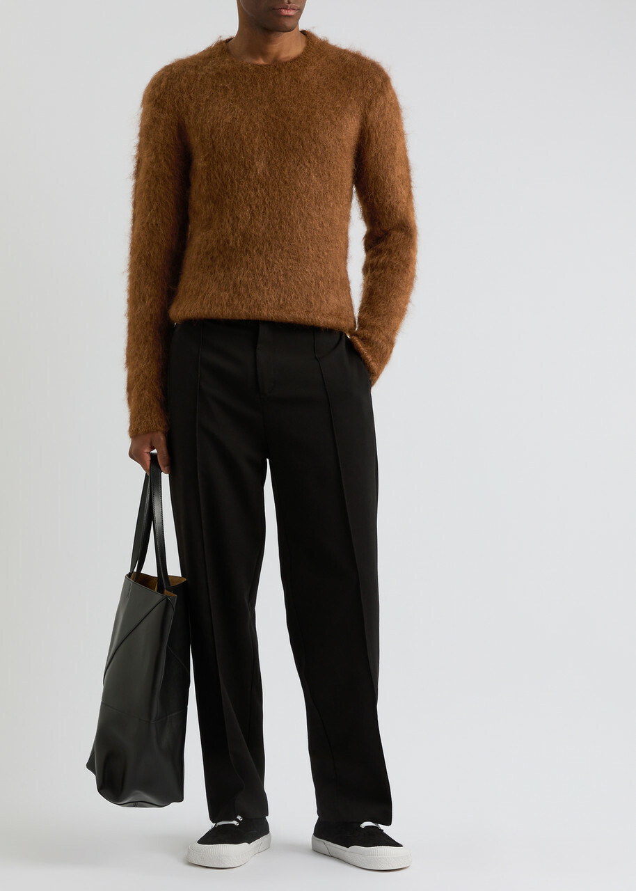 Ami Paris Brushed-knit Jumper Brown AMI
