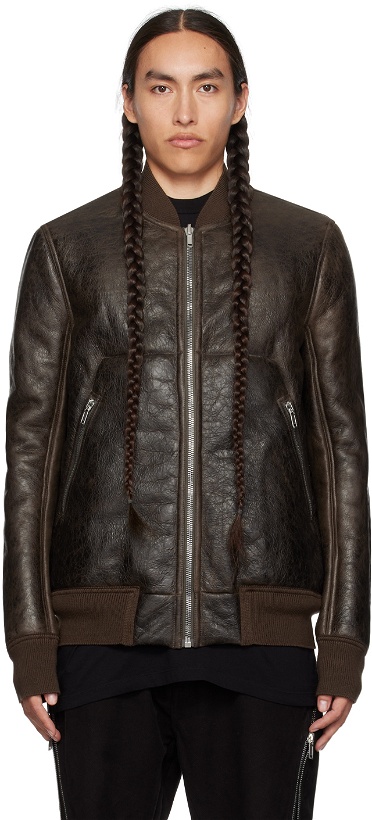 Photo: Rick Owens Brown Classic Flight Leather Jacket