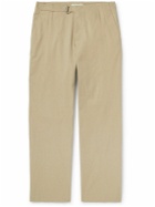 LE 17 SEPTEMBRE - Straight-Leg Cotton-Blend Twill Trousers - Neutrals