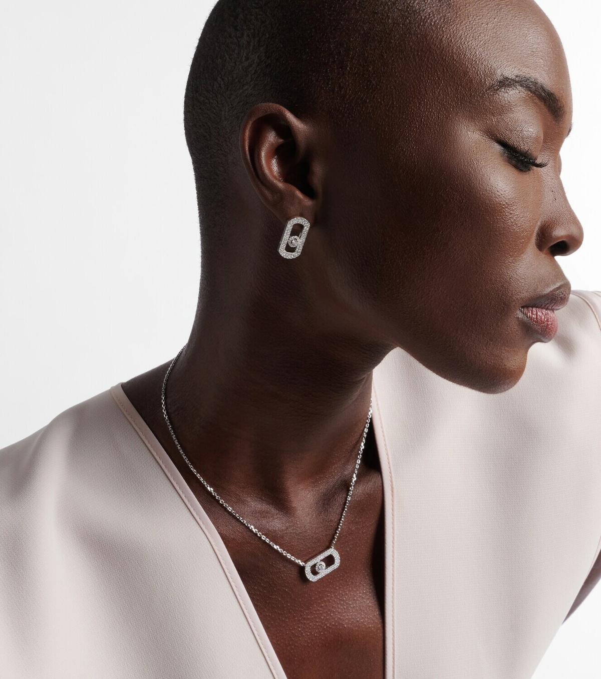 Messika So Move 18kt white gold earrings with diamonds