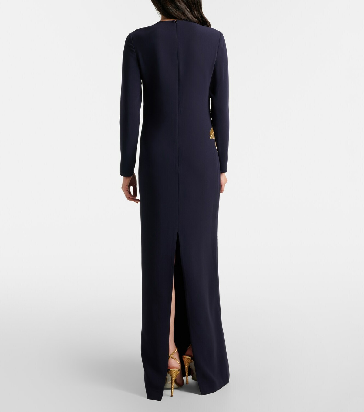 Costarellos Nevina crystal-embellished crêpe gown