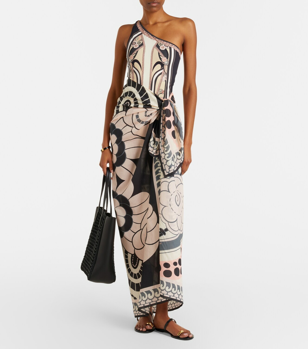 La DoubleJ Printed cotton beach cover-up