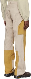 ROA Khaki & Beige Paneled Cargo Pants