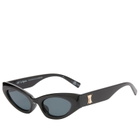 Le Specs Women's The Stealth Sunglasses in Black/Smoke Mono 