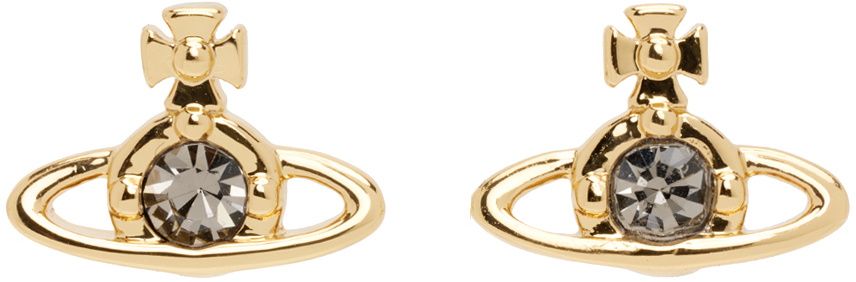 Vivienne Westwood Gold Nano Solitaire Earrings Vivienne Westwood