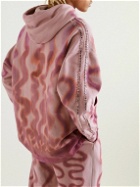 Collina Strada - Crystal-Embellished Tie-Dyed Cotton-Jersey Hoodie - Pink