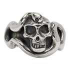 Luka Sabbat x Monini Silver and Black Diamond Skull Serpent Ring