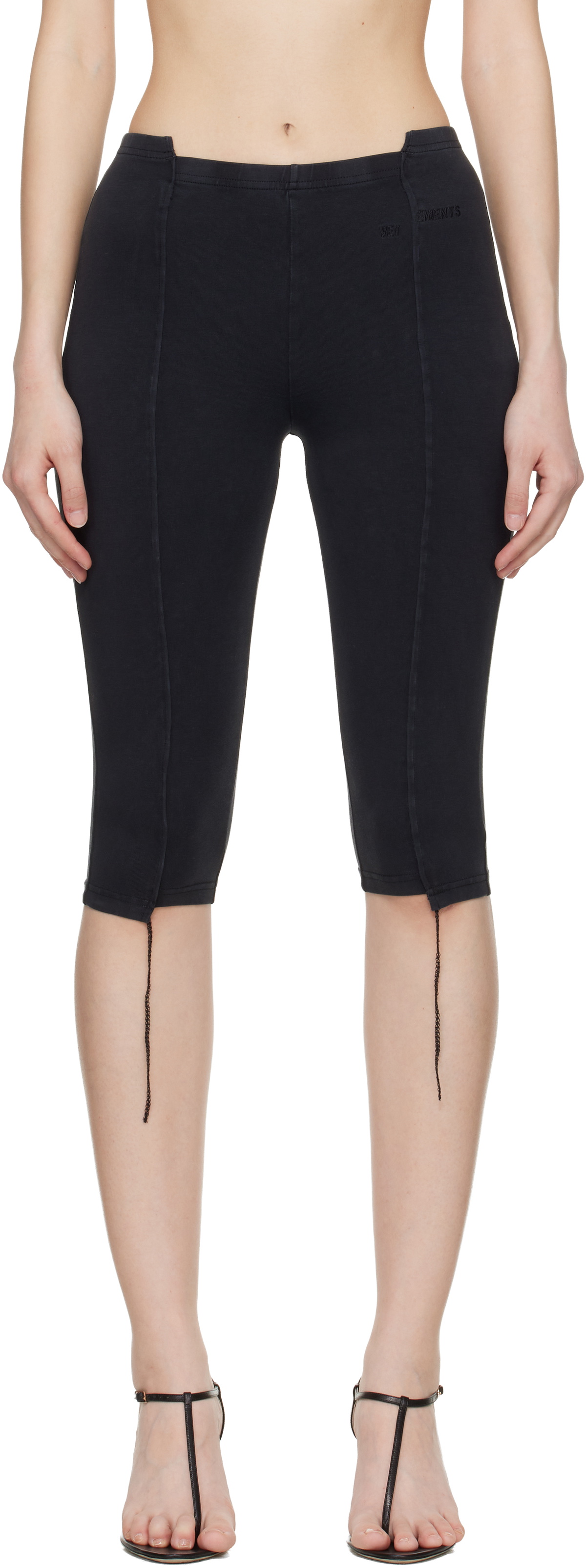 VETEMENTS Black Cut-Up Capri Trousers