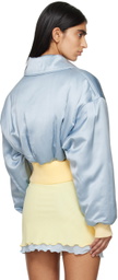 GCDS Blue Cropped Bomber Jacket