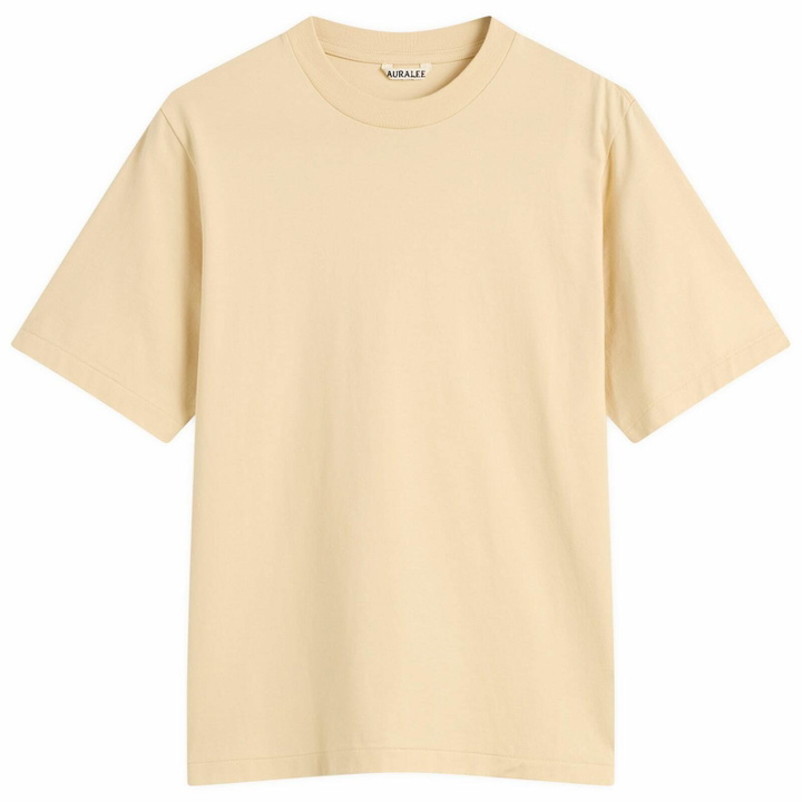 Photo: Auralee Women's High Twist Cotton Jersey T-Shirt in Light Beige