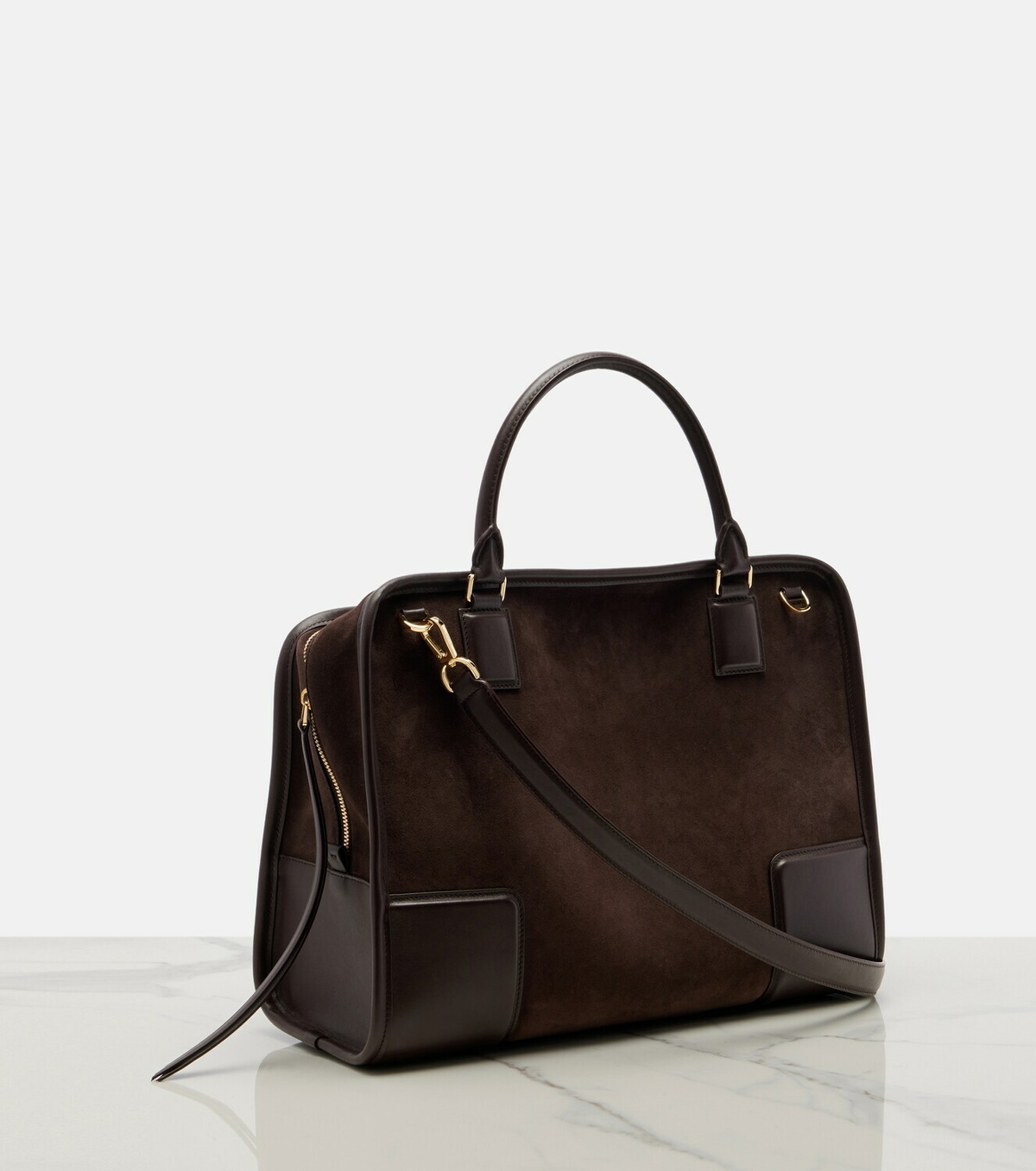 Loewe Amazona 180 Large suede top-handle bag