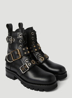 Combat Buckle Boots in Black