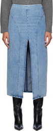 REMAIN Birger Christensen Blue Slim-Fit Denim Midi Skirt