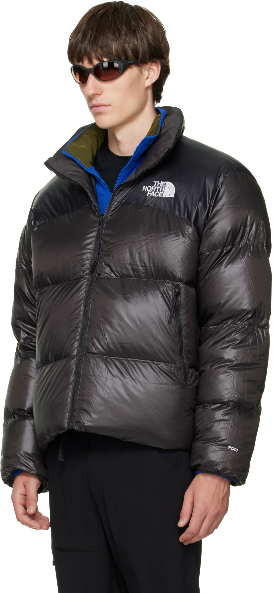 The North Face Gray Pertex Nuptse Reversible Down Jacket