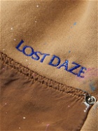 Lost Daze - Straight-Leg Paint-Splattered Cotton-Jersey Drawstring Shorts - Brown