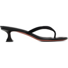 Amina Muaddi Black Juliette Thong Heeled Sandals
