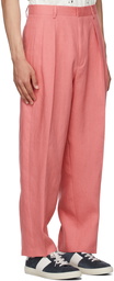 Paul Smith Pink Linen Pleated Trousers