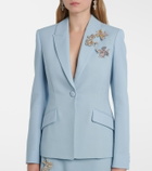 Erdem Embellished virgin wool crêpe blazer