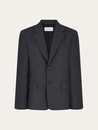 Ferragamo Mens Single-breasted pure wool blazer in Grey