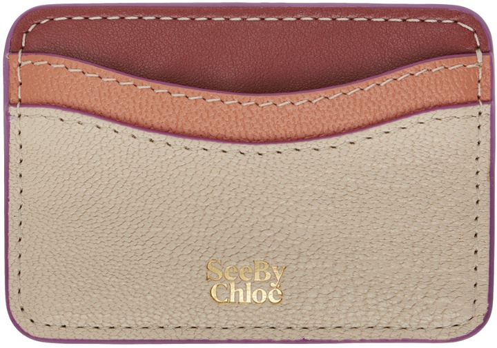 Photo: See by Chloé Beige & Red Layers Card Holder