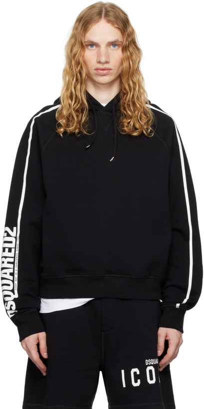 Photo: Dsquared2 Black Cipro Raglan Fit Hoodie