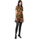 Richard Quinn Brown Floral and Crystal Short Dress