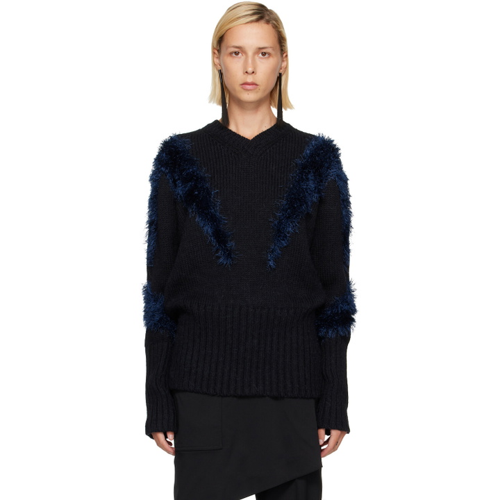 Photo: Kiko Kostadinov Black & Navy Macaw Sweater