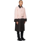 Alexander McQueen Pink and Black Printed Dip-Dye Trench Coat