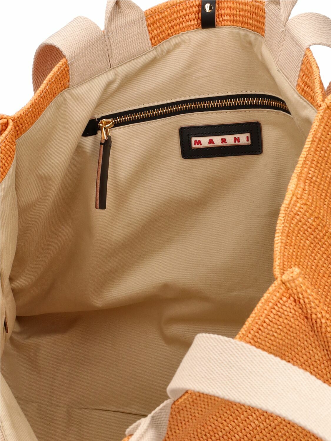 【MARNI】LARGE TOTE BAG Marni Large raffia tote bag - Orange | Garmentory