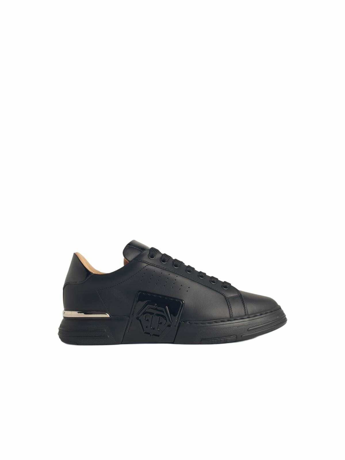 スニーカー Philipp Plein Hexagon' Black Leather Sneakers Philipp Plein hexagon Black Leather Sneakers Philipp Plein