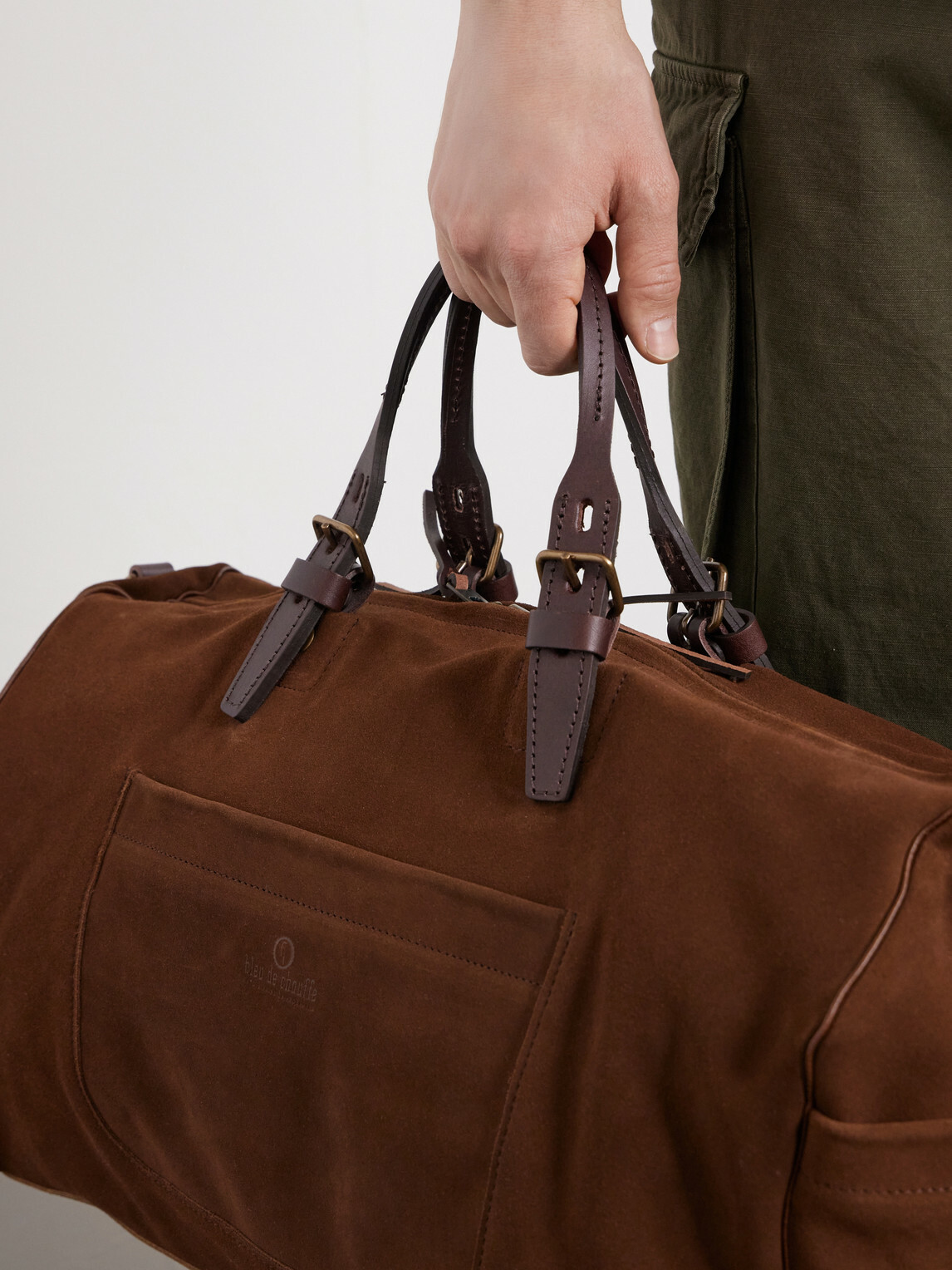 Bleu de Chauffe - Voyage Leather-Trimmed Suede Weekend Bag