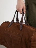 Bleu de Chauffe - Voyage Leather-Trimmed Suede Weekend Bag