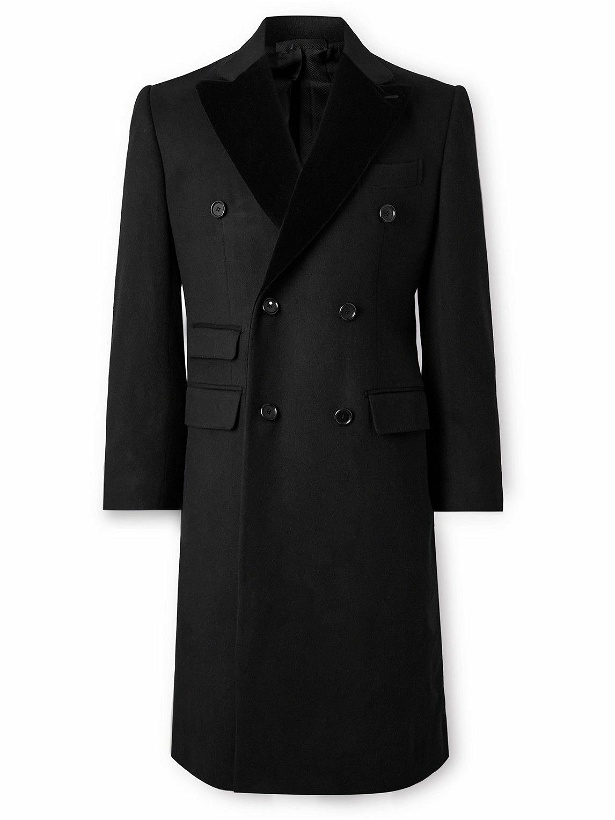 Photo: De Petrillo - Double-Breasted Wool and Cashmere-Blend Coat - Black