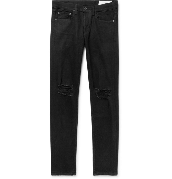 Photo: rag & bone - Fit 1 Skinny-Fit Distressed Stretch-Denim Jeans - Black