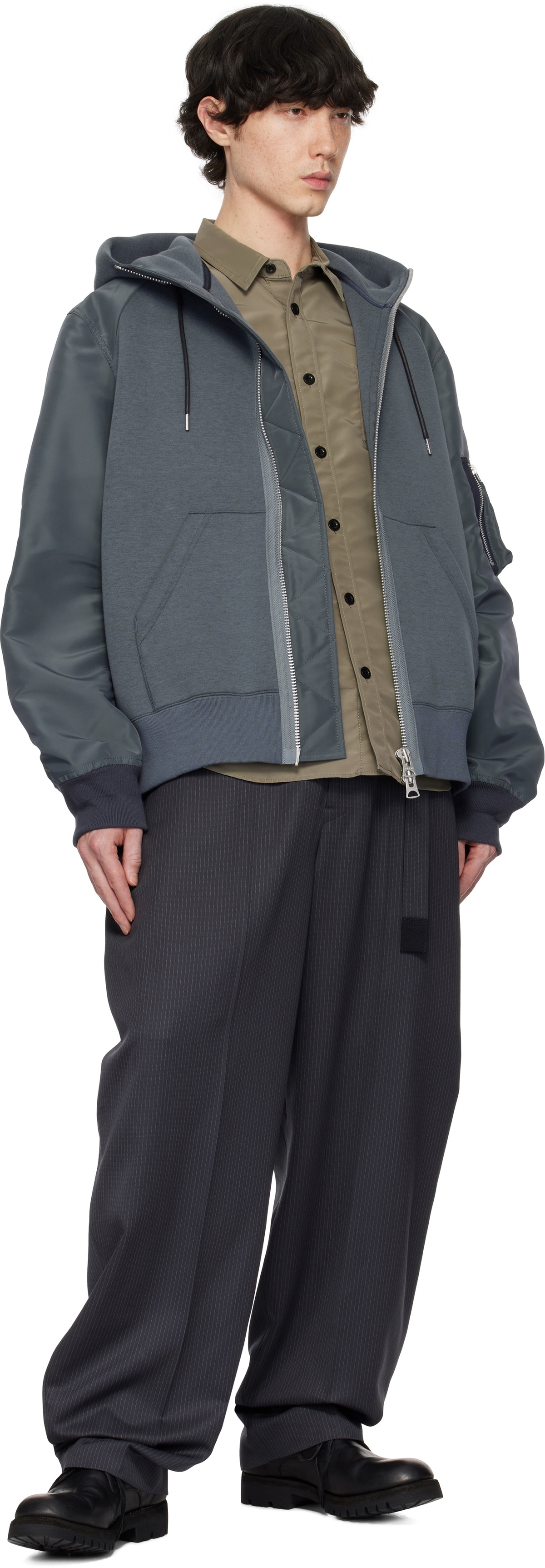 sacai Blue Sponge Sweat Hoodie Sacai
