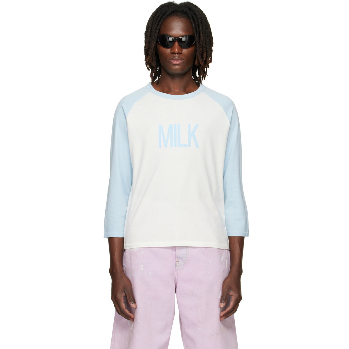 Acne Studios White & Blue Milk Graphic T-shirt