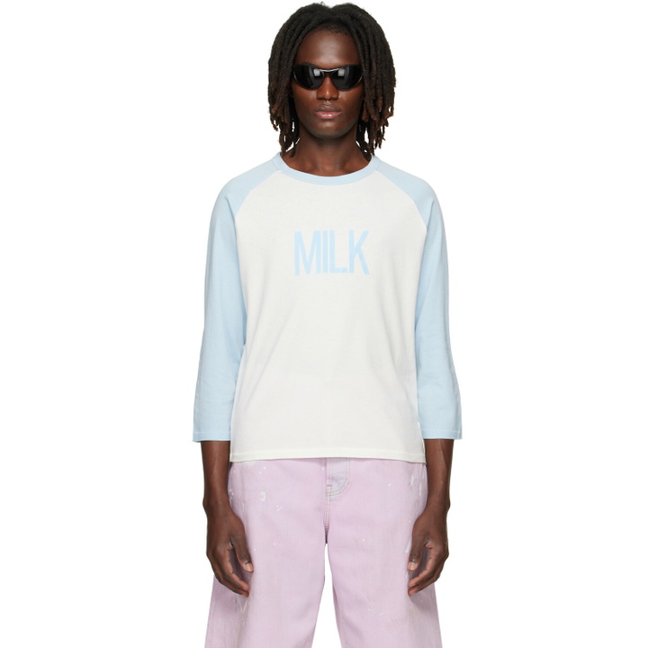Photo: Acne Studios White & Blue Milk Graphic T-shirt