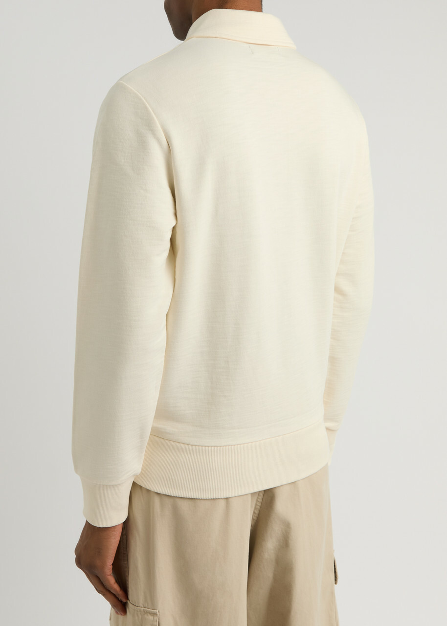 Fred Perry Logo Half-zip Cotton Sweatshirt Cream