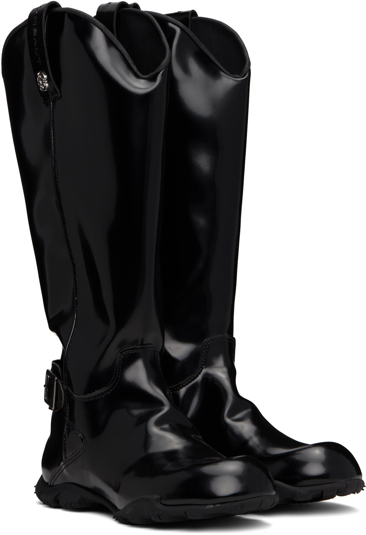 Rombaut Black No Cow Patent Cowboy Boots