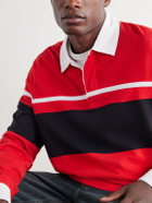 Rag & Bone - Striped Cotton-Jersey Polo Shirt - Red