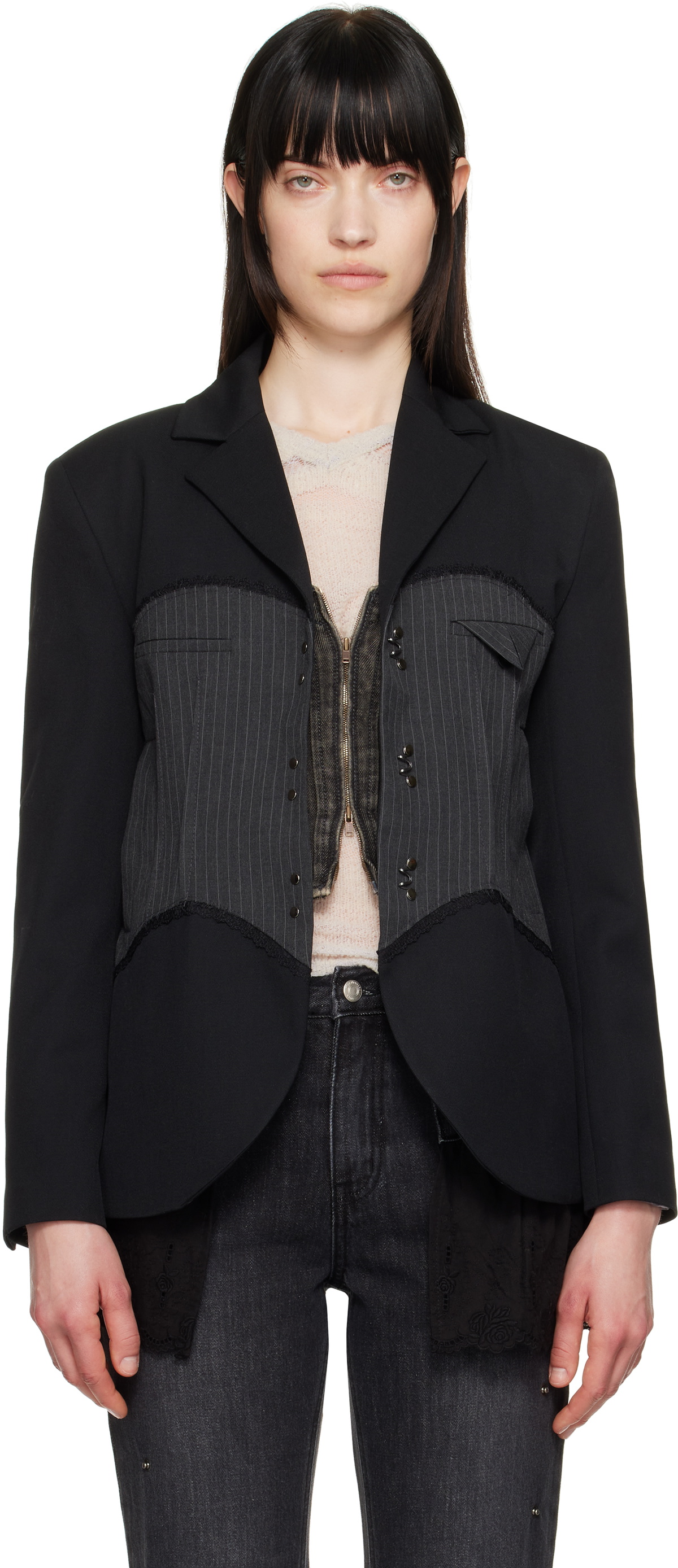 Andersson Bell Gray Luna Back-Corset Bomber Jacket Andersson